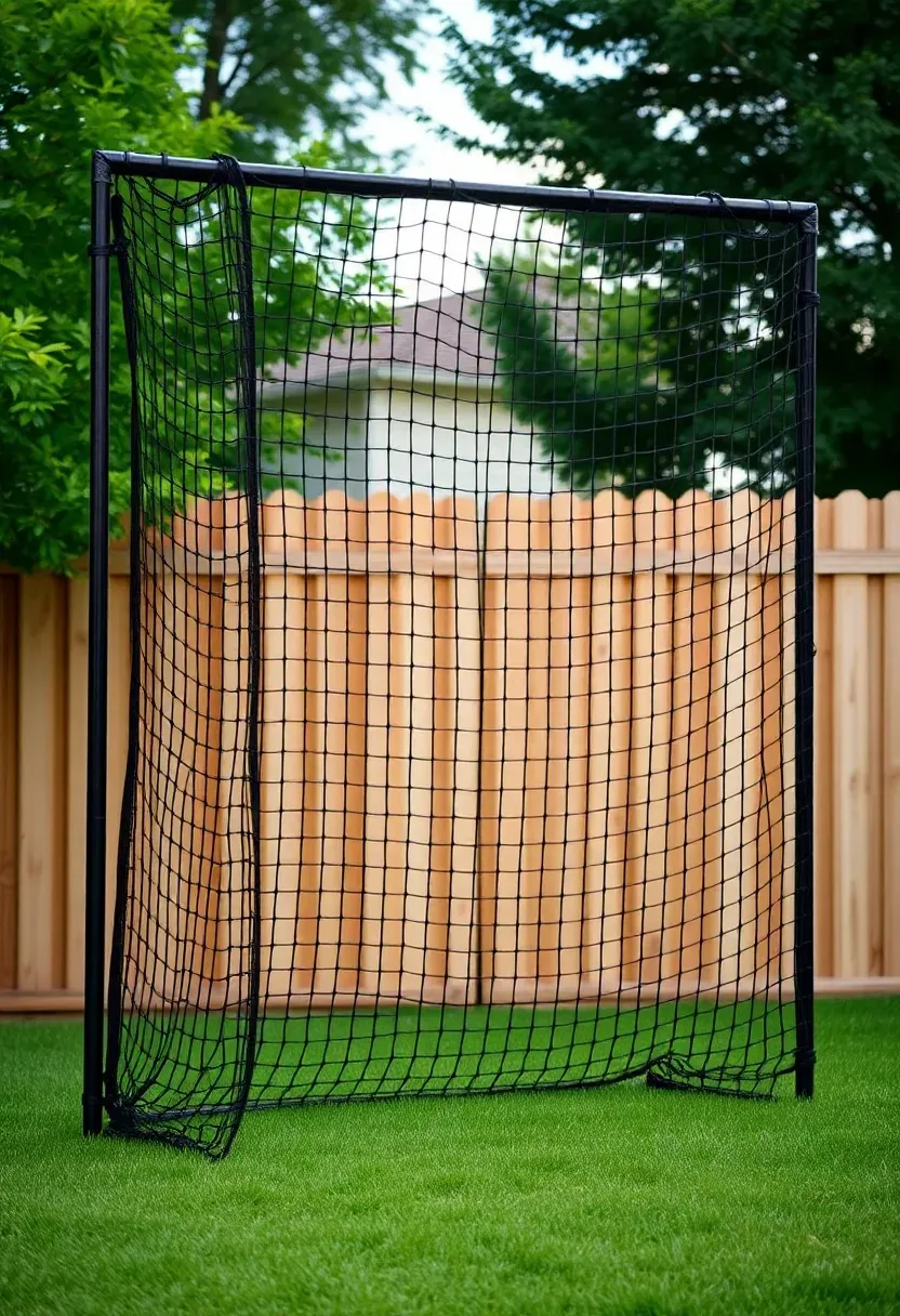 backyard batting backstop net with open sides for baseball practice