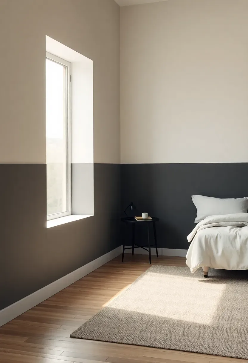 Two-tone wall split that balances light and depth