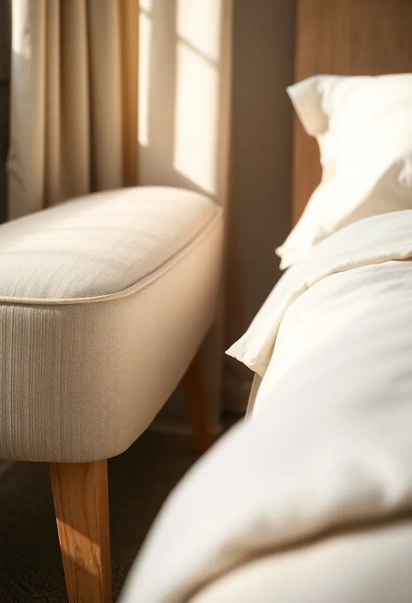 Curved bench with a boudoir cushion