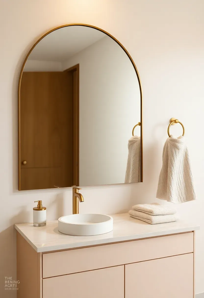 Curved mirror and rounded shapes