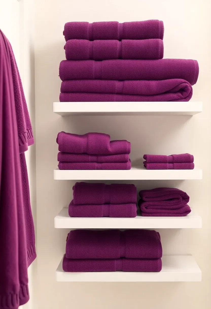 Plum Purple Towel Set Display