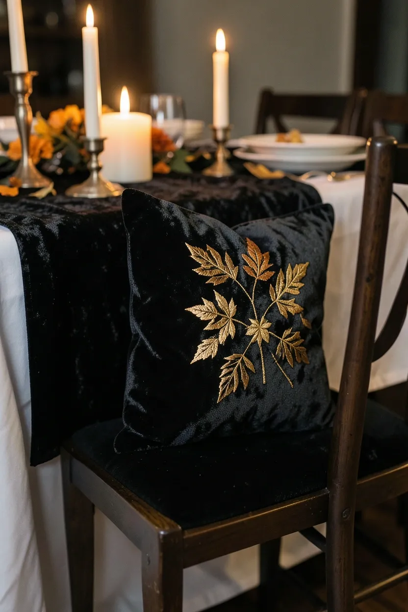 12. Luxe Black Velvet Accents