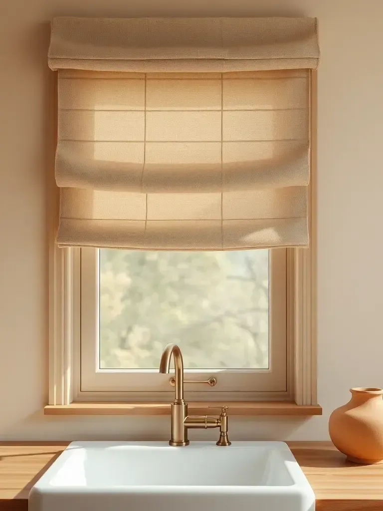 Linen Roman shade for filtered light