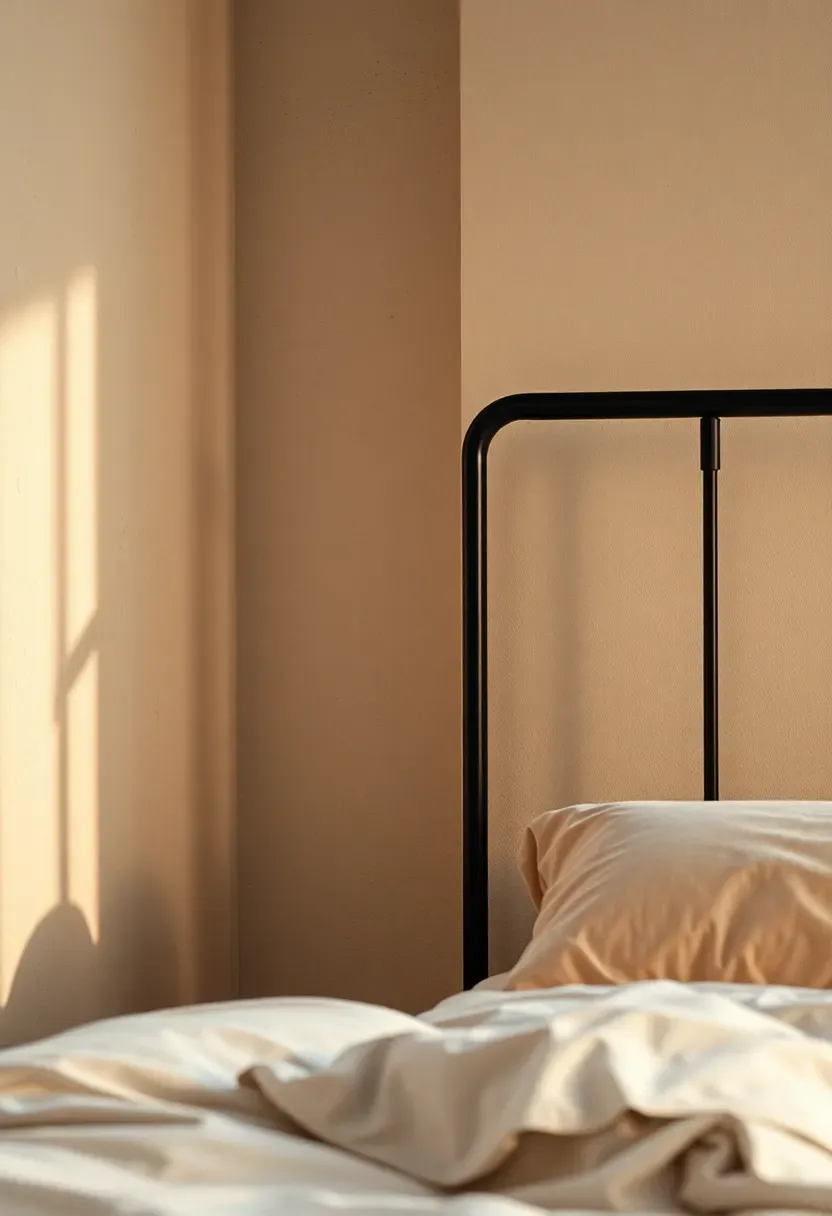 Textured plaster with black steel rail