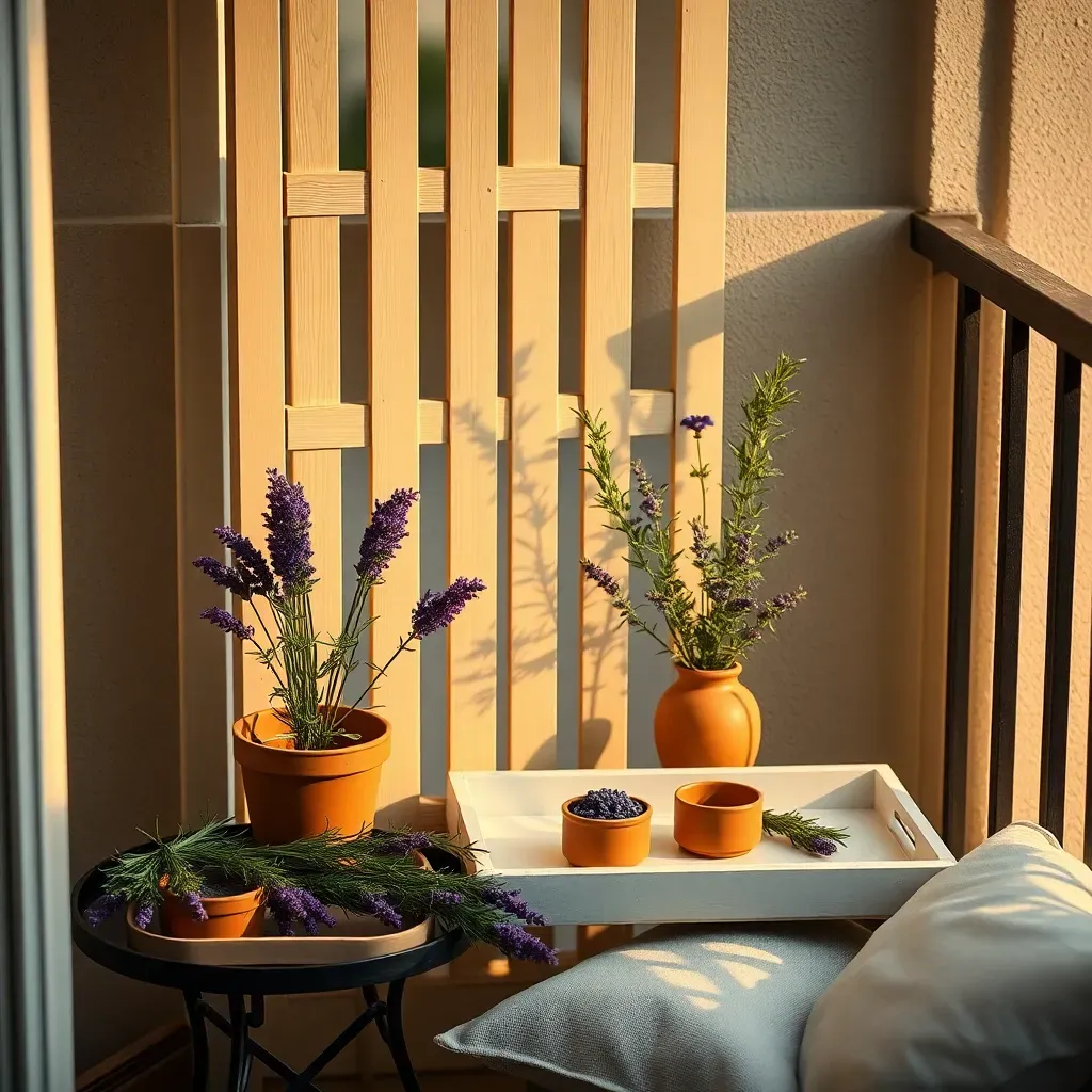 Scented evening corner with a light windbreak