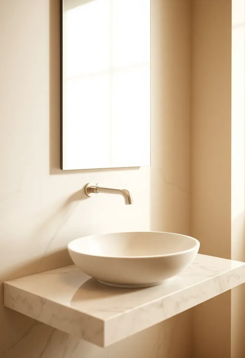 Wall-mounted faucet and shallow vessel