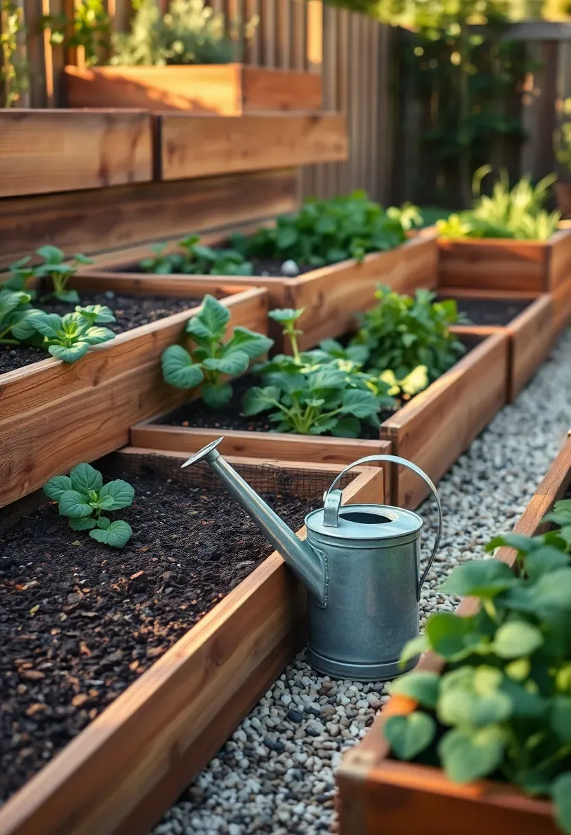 Tiered cedar raised beds for small harvests