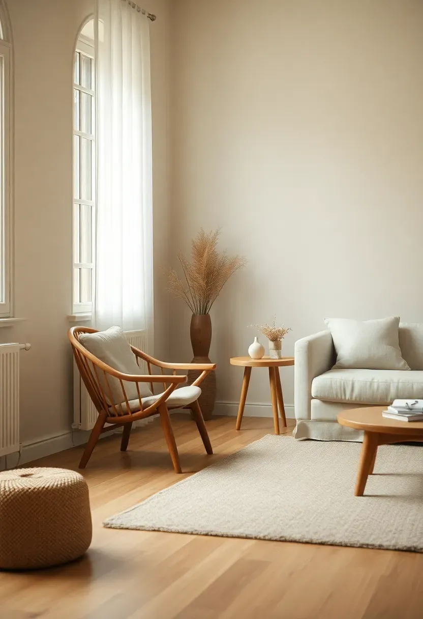 Bentwood chair reading nook with clear floor space