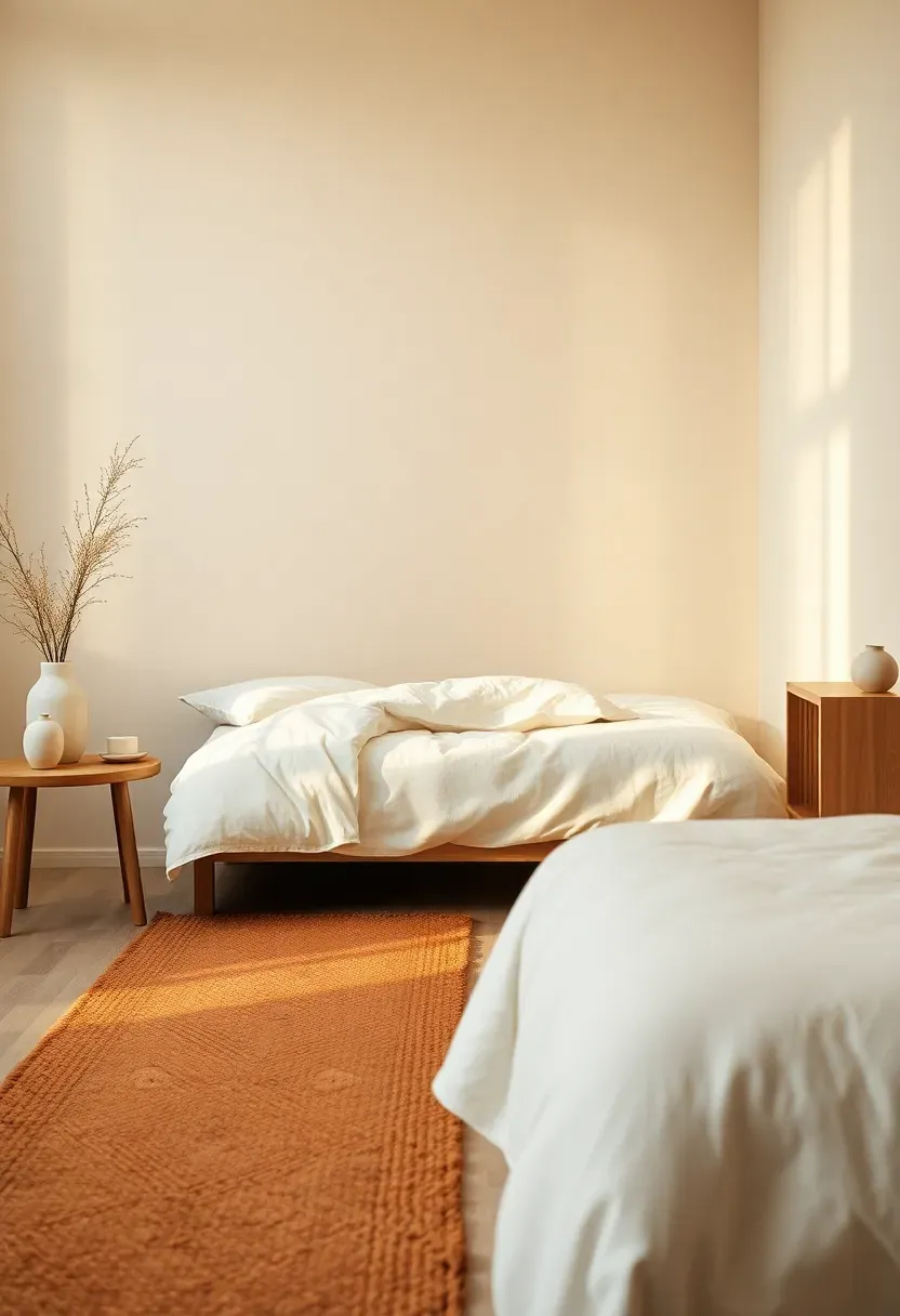 Warm wool runner along bedside