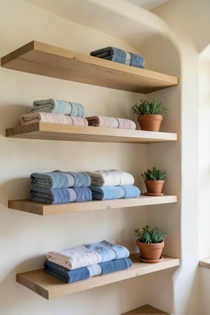 Mediterranean Style Open Shelving