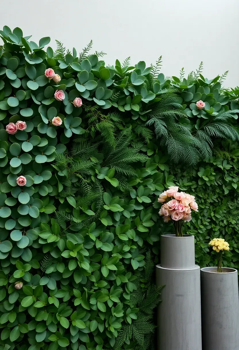 greenery heavy eucalyptus bloom bar with lush leafy backdrop