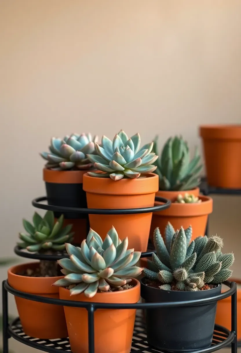 succulent and cactus accent bloom bar with earthy tones