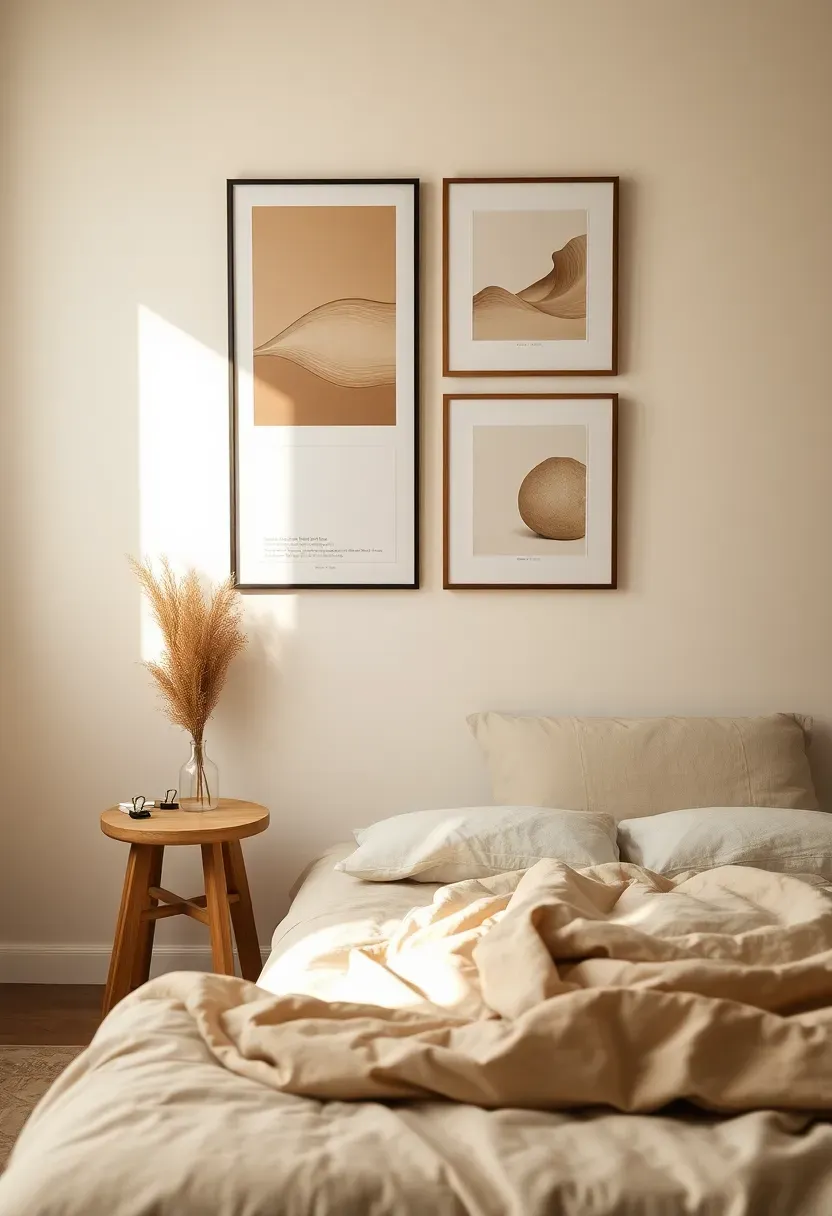 Minimal farmhouse gallery wall in sepia tones