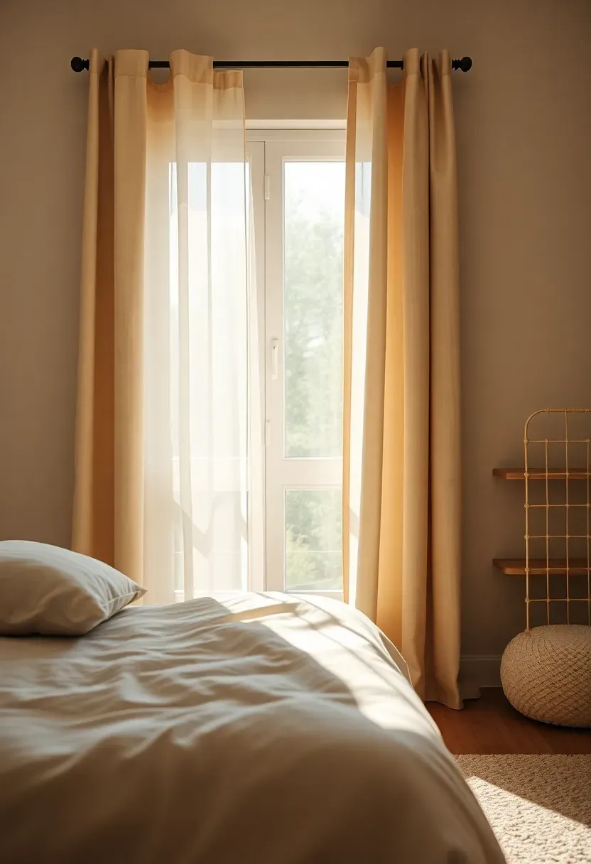 Sheer curtains for golden light