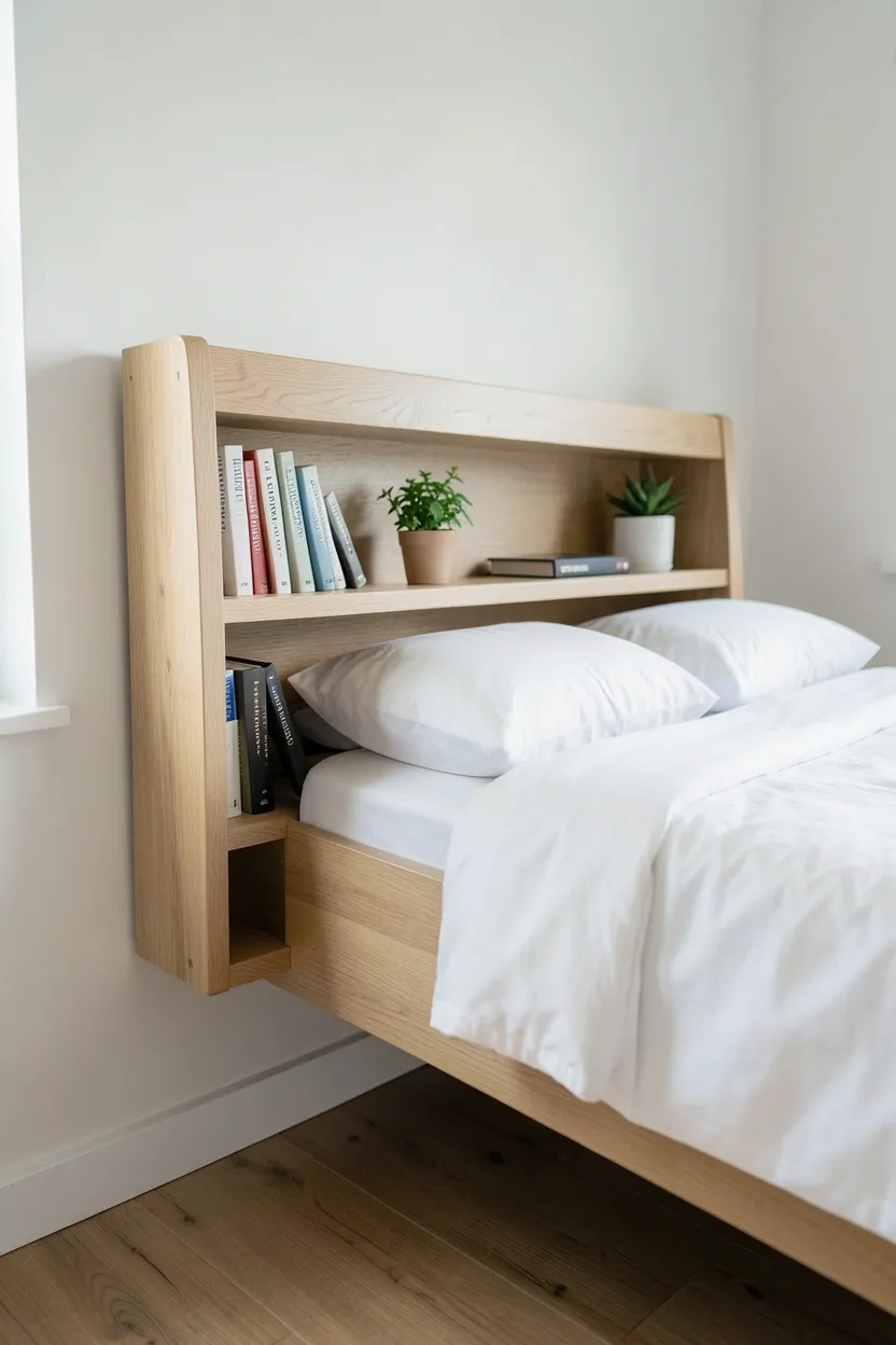 Headboard with Built-In Shelves