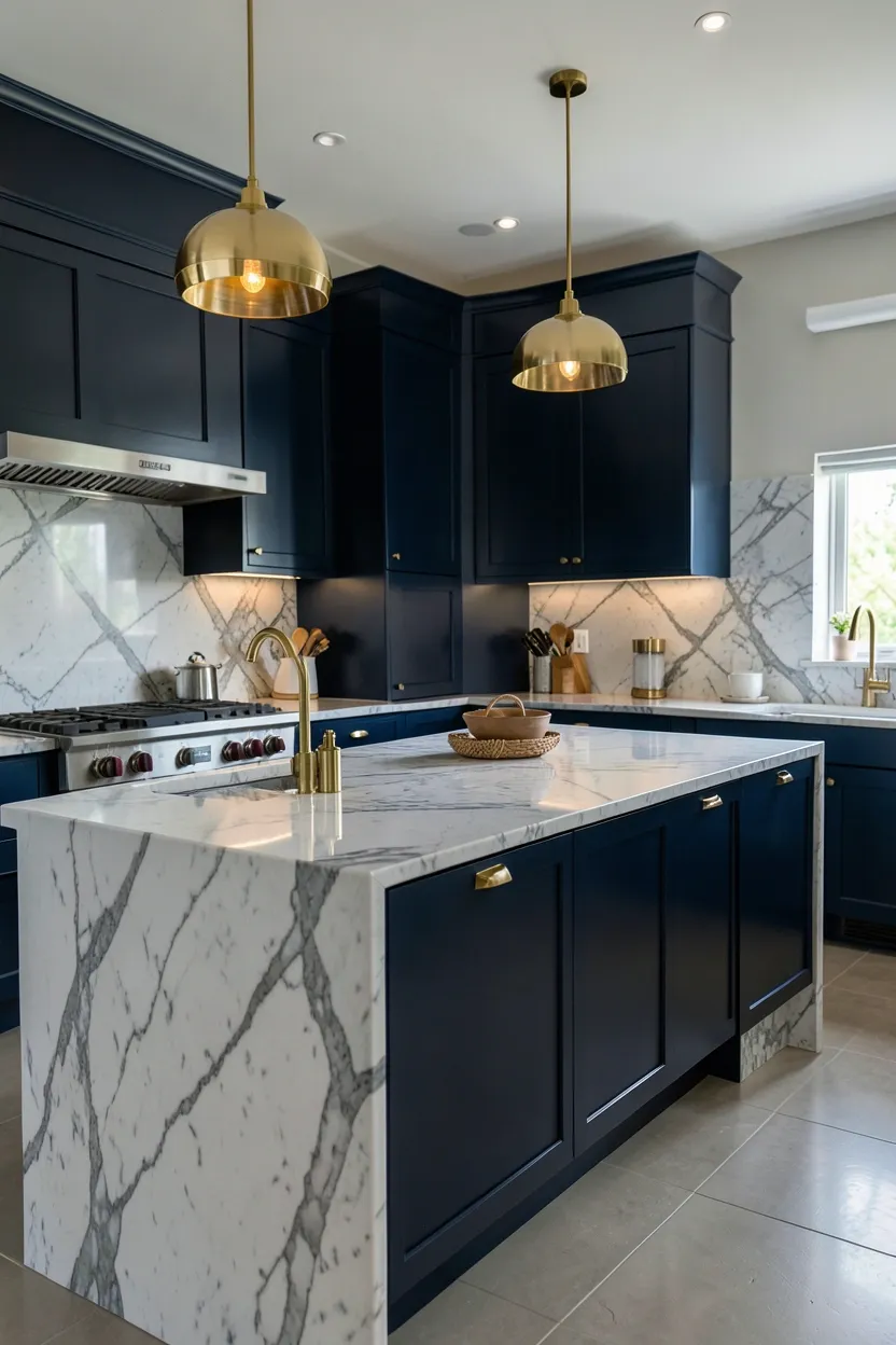 Statement Island Modern Kitchen