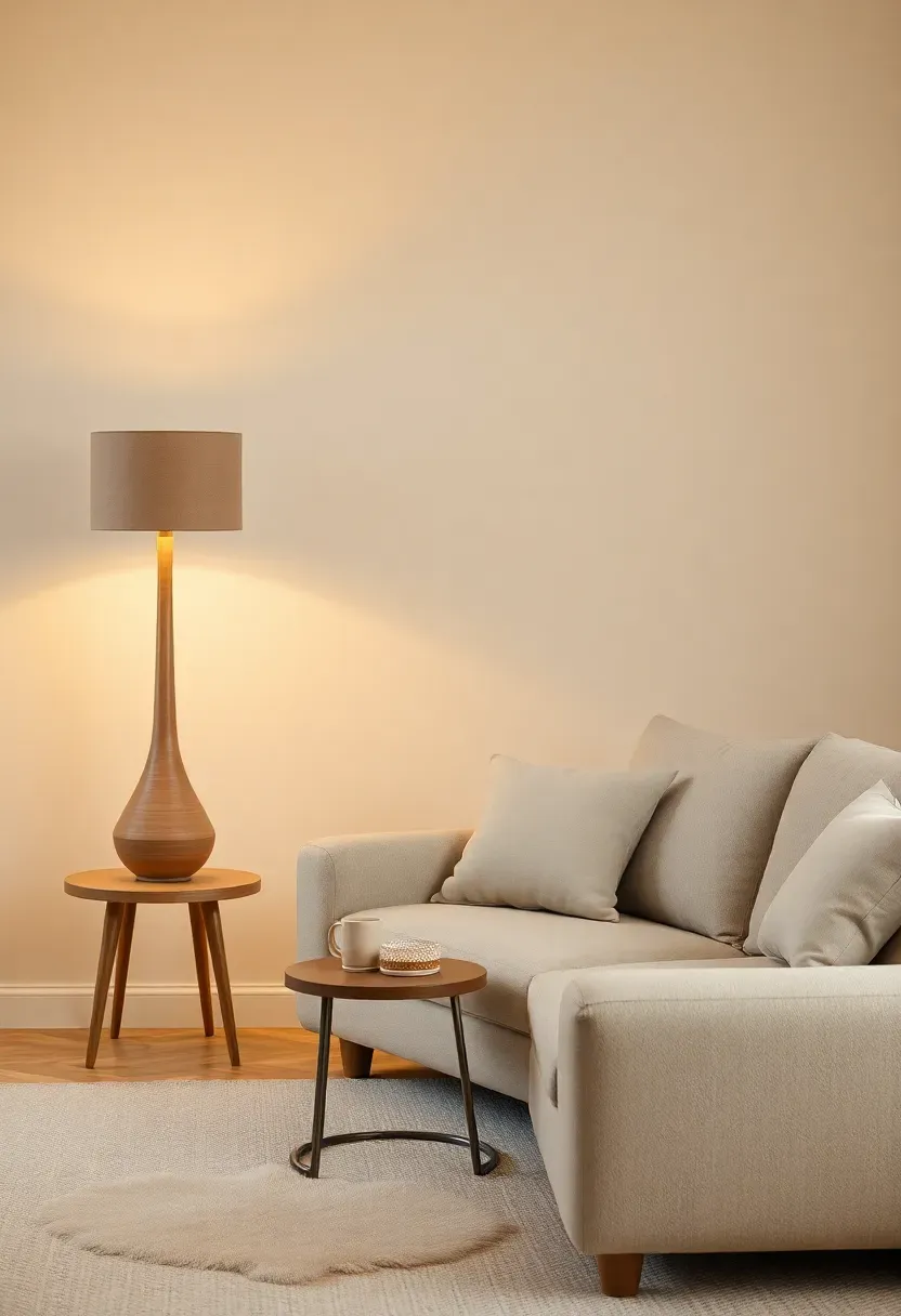 Indirect Floor Lamp Against a Light Wall