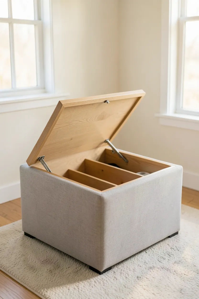 Hidden compartment ottoman