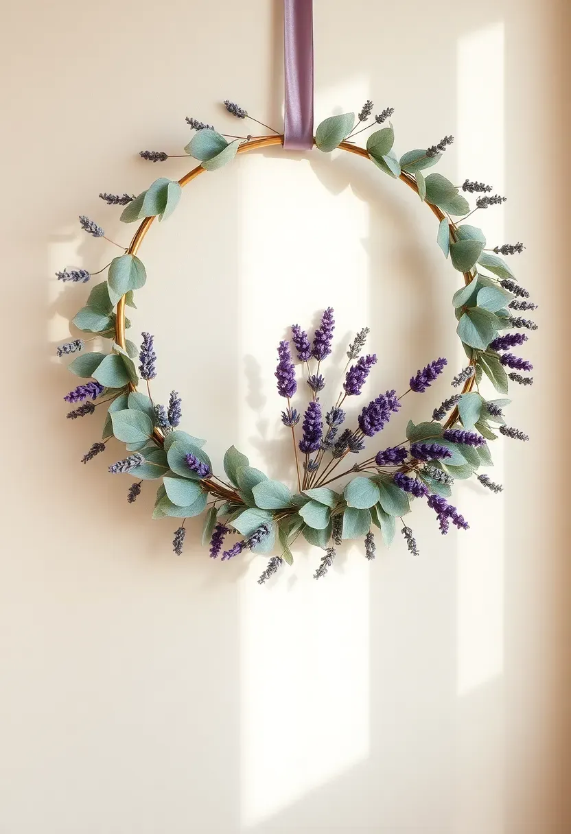 soft lavender and lambs ear Easter wreath with purple tones and silver-green foliage