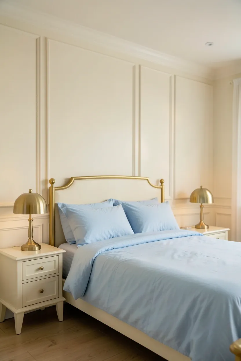 Soft Blue and Cream Transitional Space