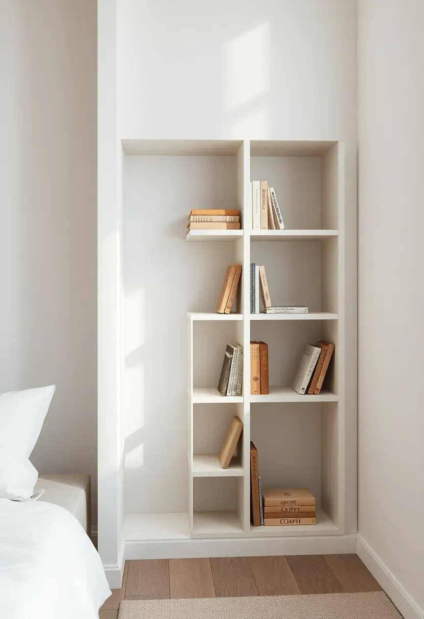 Vertical Bookshelf with Open Cubbies