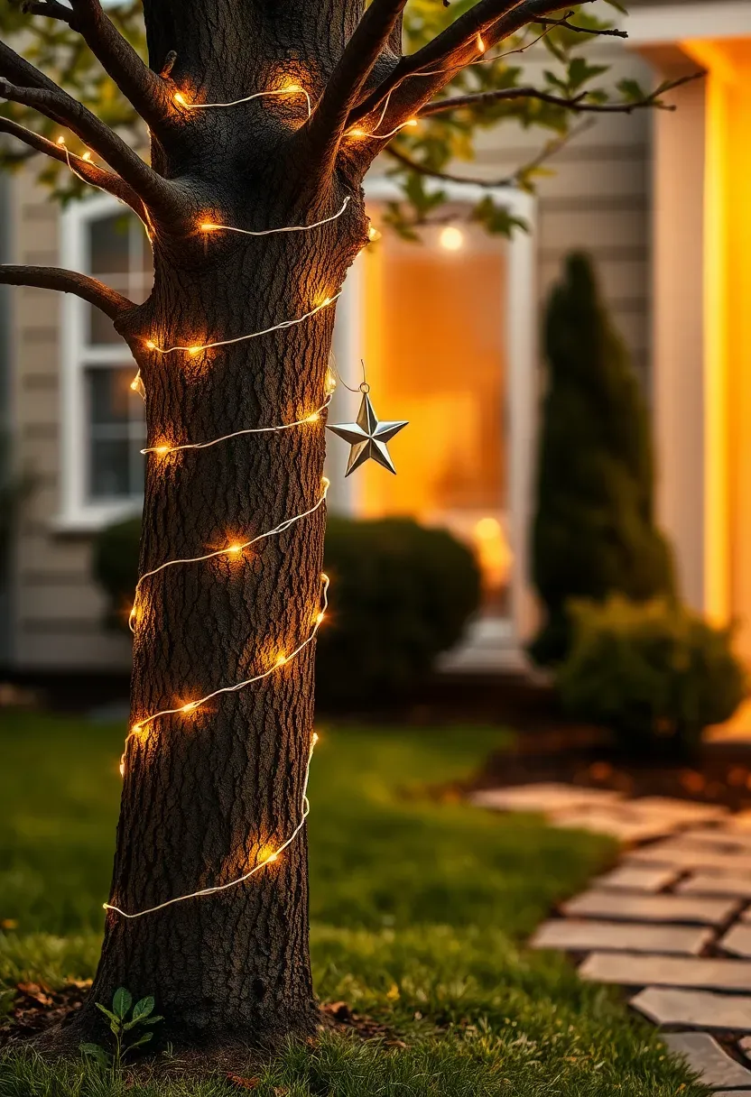 Front yard focal tree with star topper
