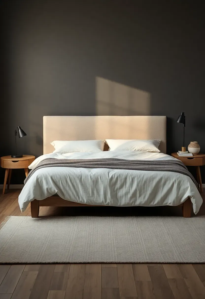 Soft Charcoal Accent Wall With White Trim