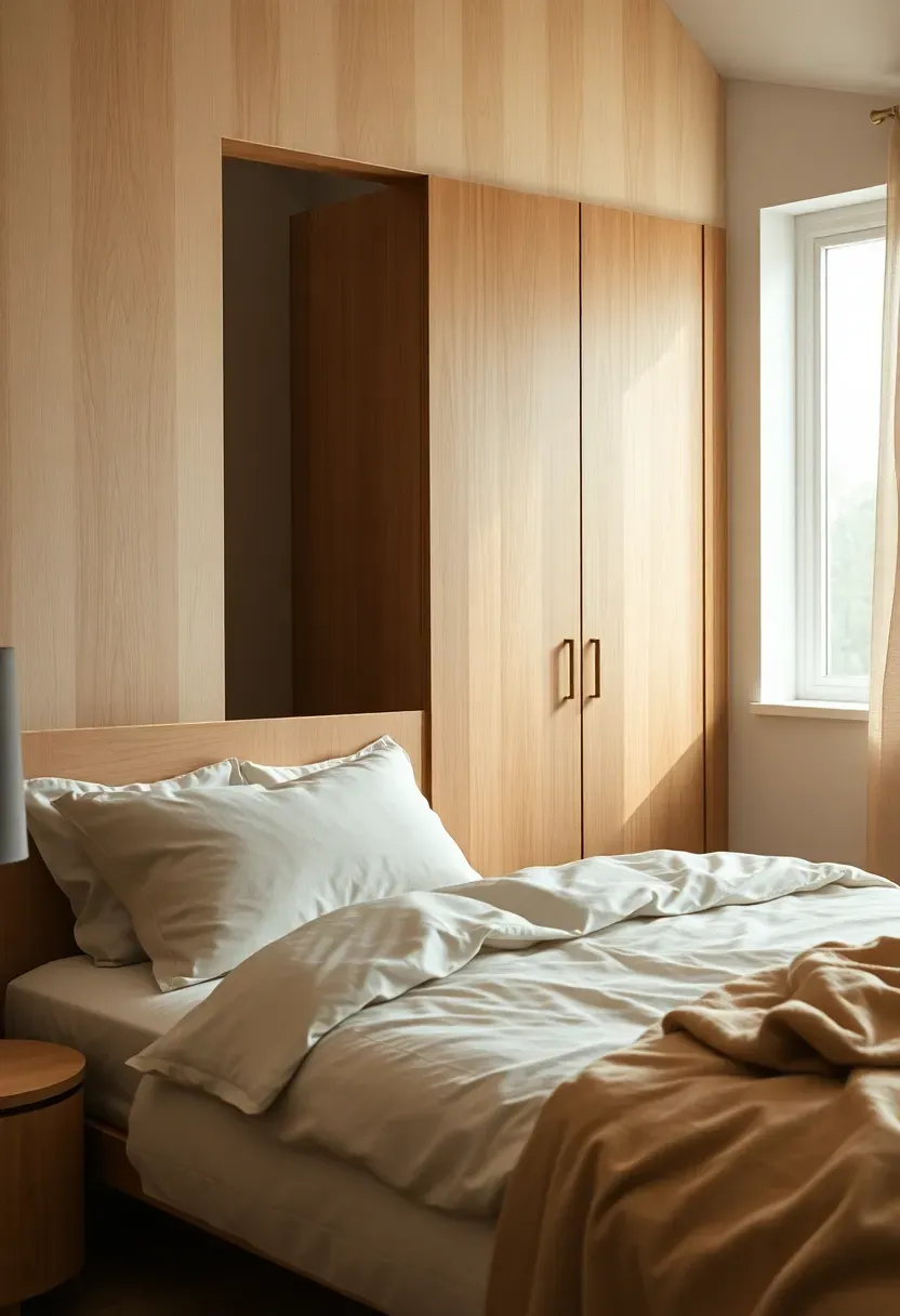 Shoji screen partition with wardrobe wall