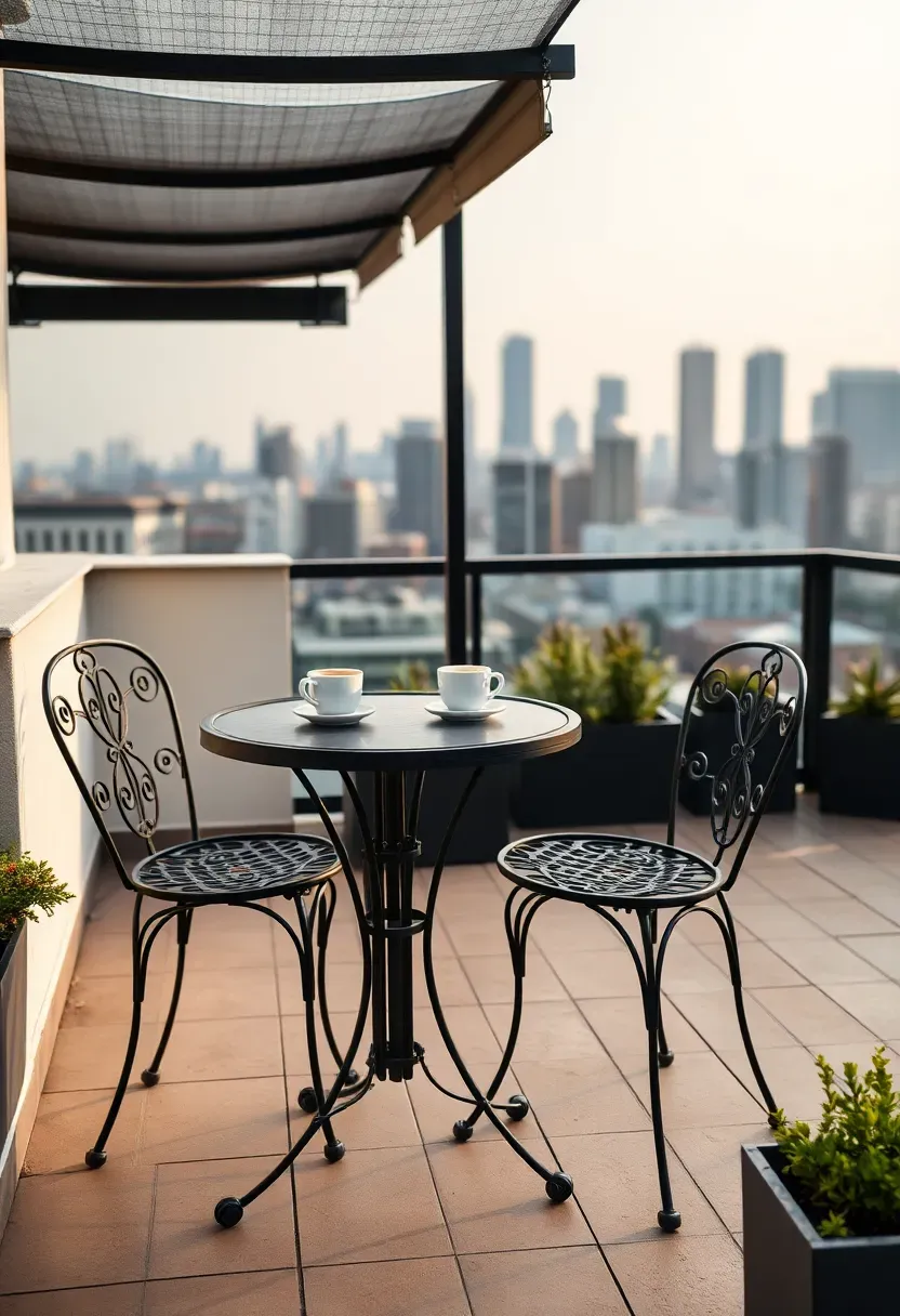 Bistro set for intimate dining