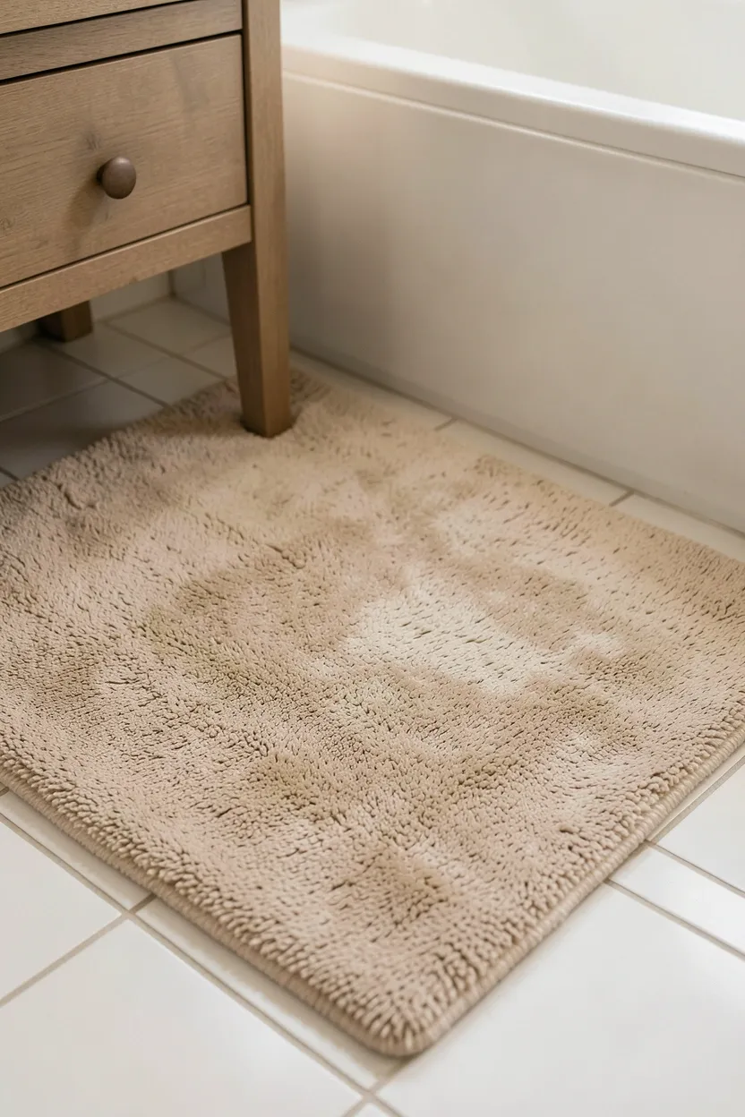 Potted snake plant in a white ceramic pot on a bathroom shelf adding spa-like greenery to a budget rental bathroom