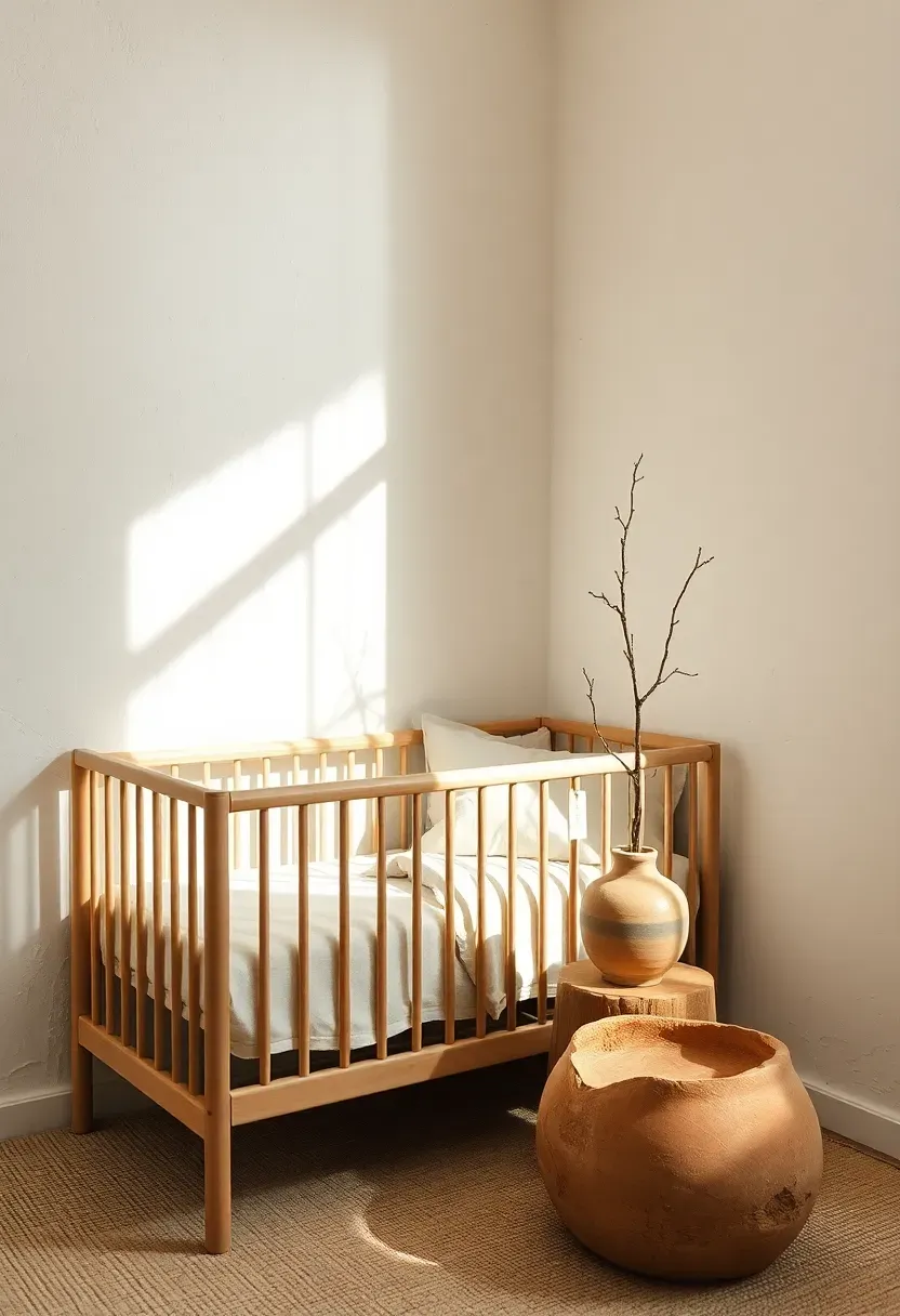 wabi sabi nursery with imperfect plaster walls handmade ceramics and undyed linen