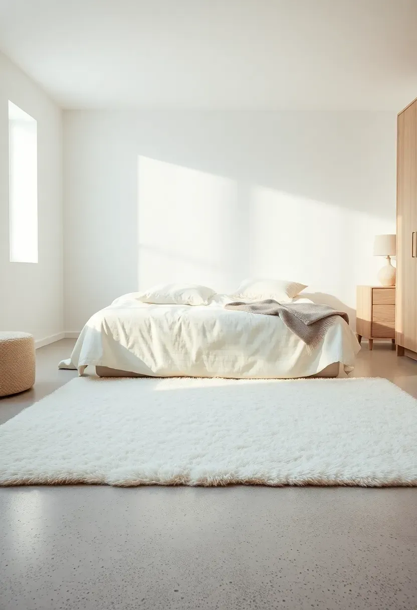 Microcement Floor With Cloud Rug