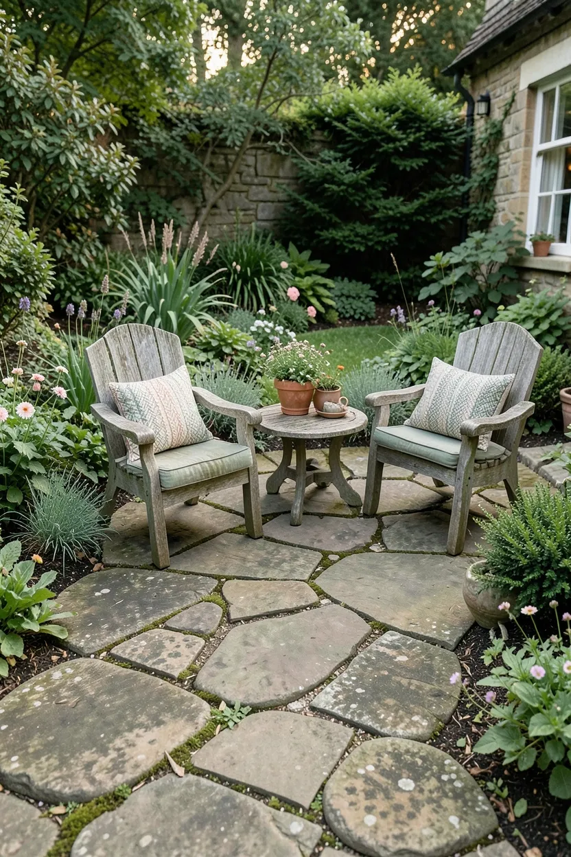 Tumbled Stone Patio for Aged Look