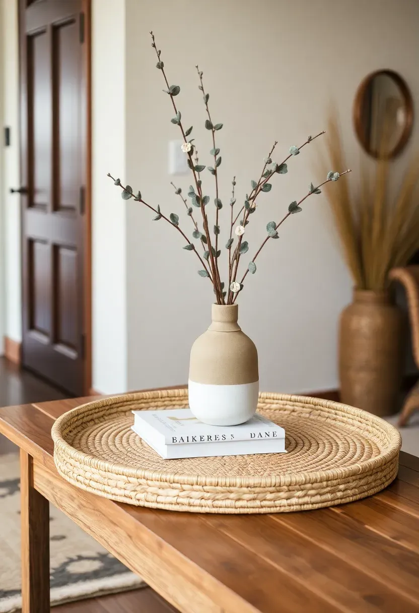 White marble round tray with gold taper candle holder, small gilded picture frame, and decorative gold box on a glass coffee table