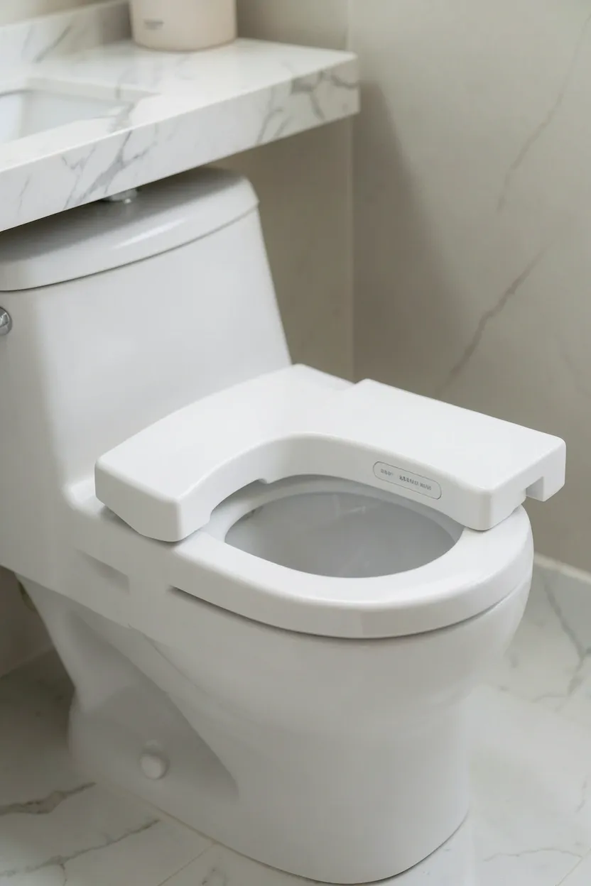 Sleek modern bidet toilet with wireless remote and minimal design in a Toca Boca mansion bathroom