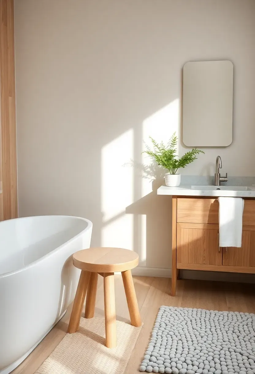 Natural wood and stone touch