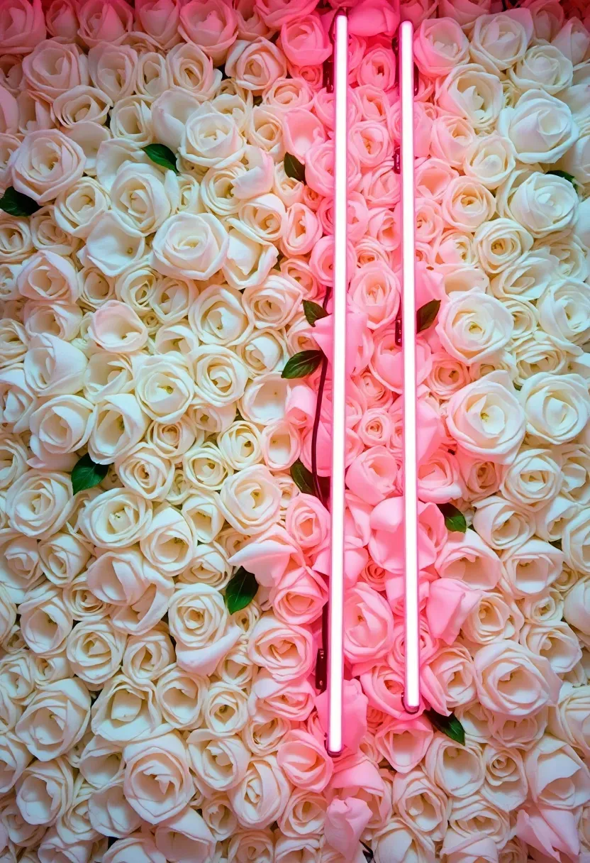 neon sign floral backdrop bloom bar with custom lettering