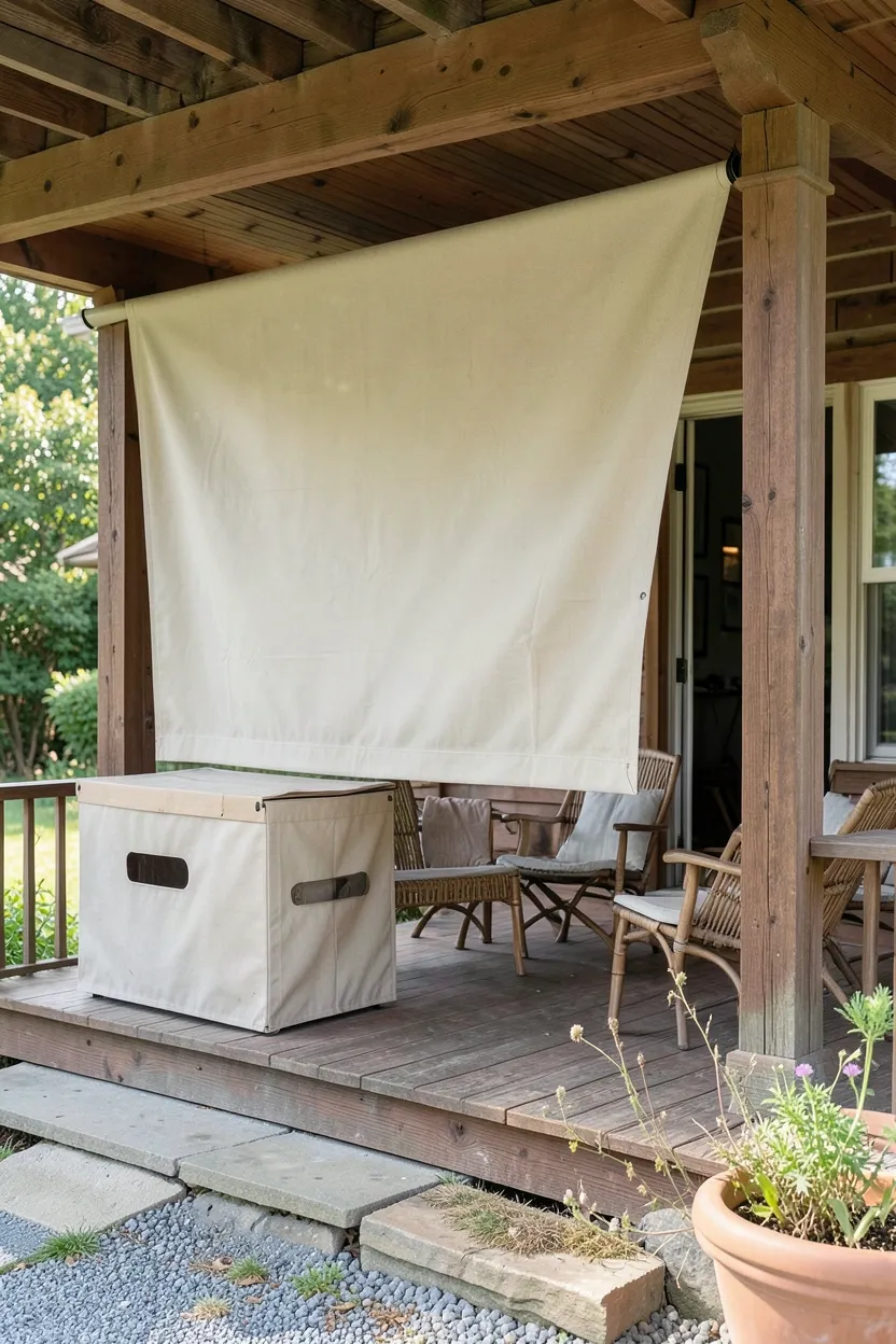 All-Season Porch with Roll-Up Canvas Panels