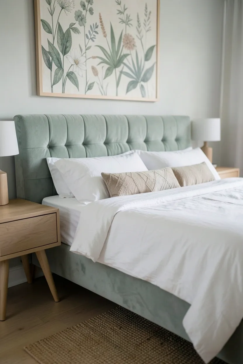 Soft Sage Green Serene Nature-Inspired Space