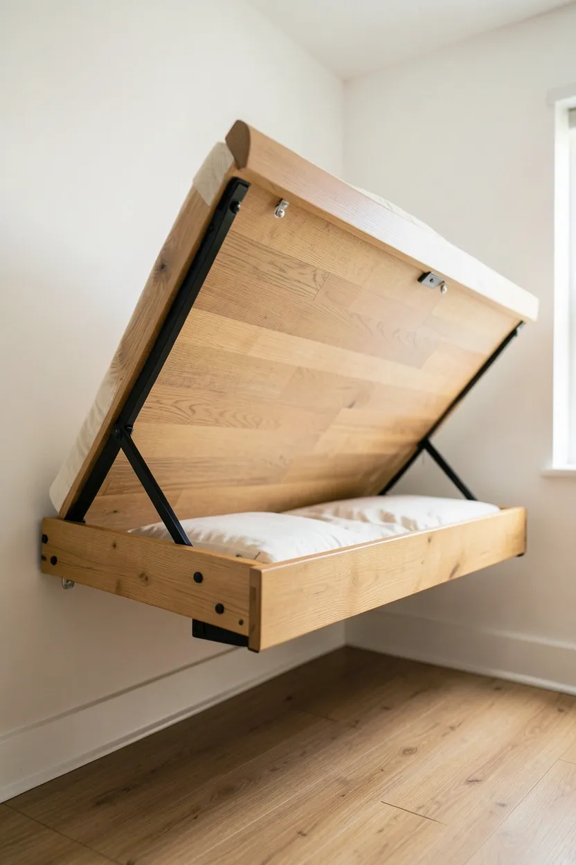 Wall-Hung Bed with Fold-Down Mechanism