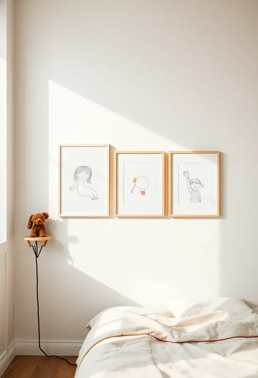 Neutral textured rug defining play area in bedroom