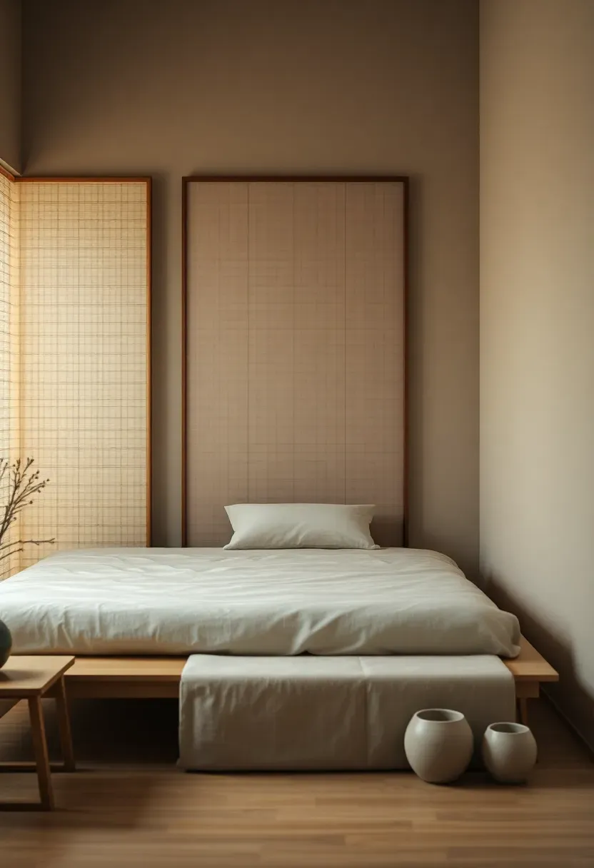Plant-lined shoji screen that creates a quiet sleep zone