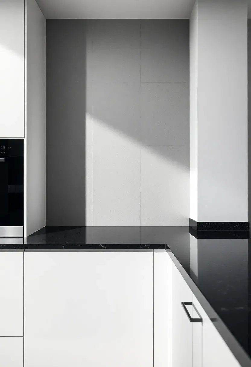 recessed shadow gap detail at top edge of backsplash tile where tile sits slightly below wall plane creating dark reveal line