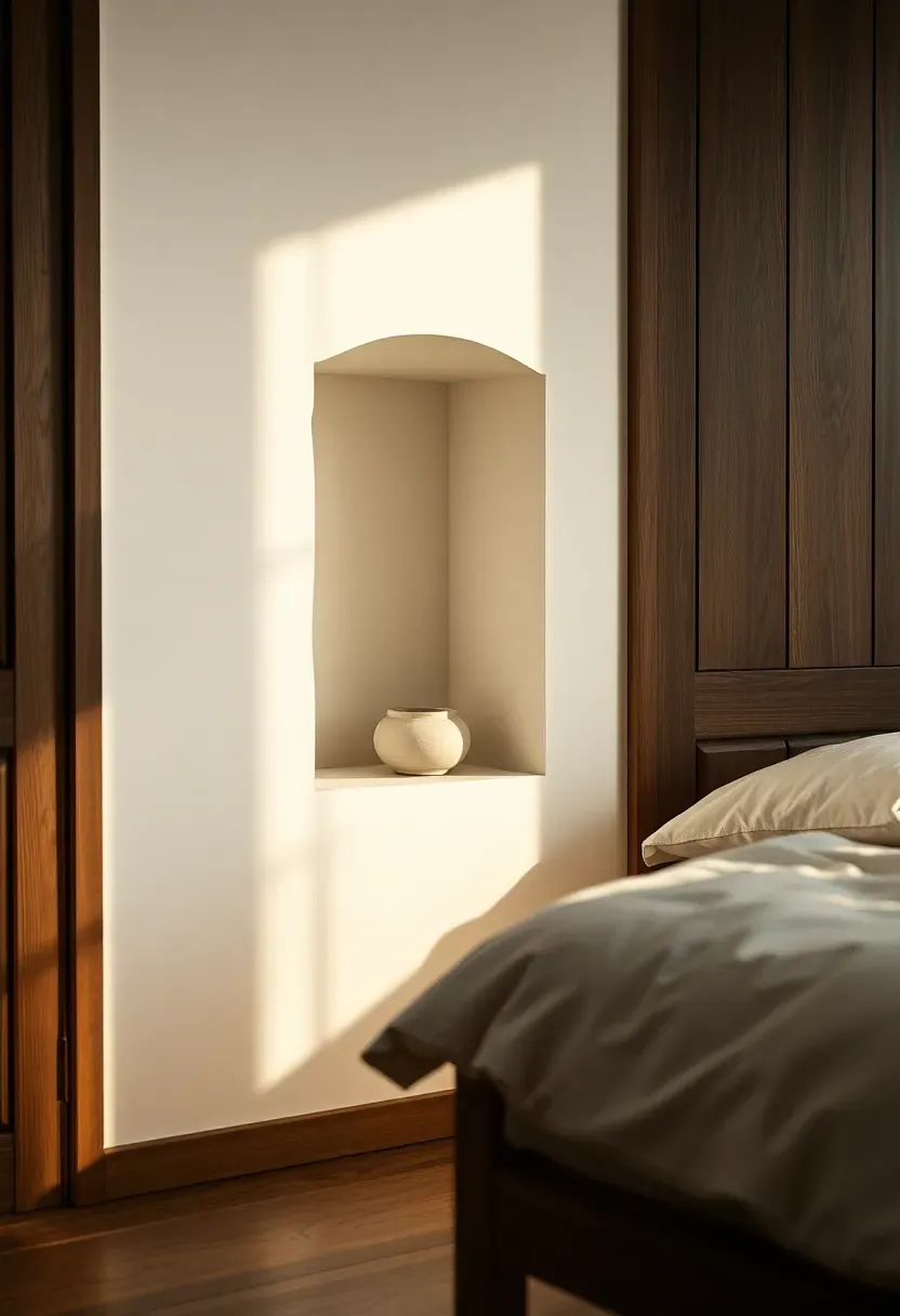 Textured plaster niche for a single object