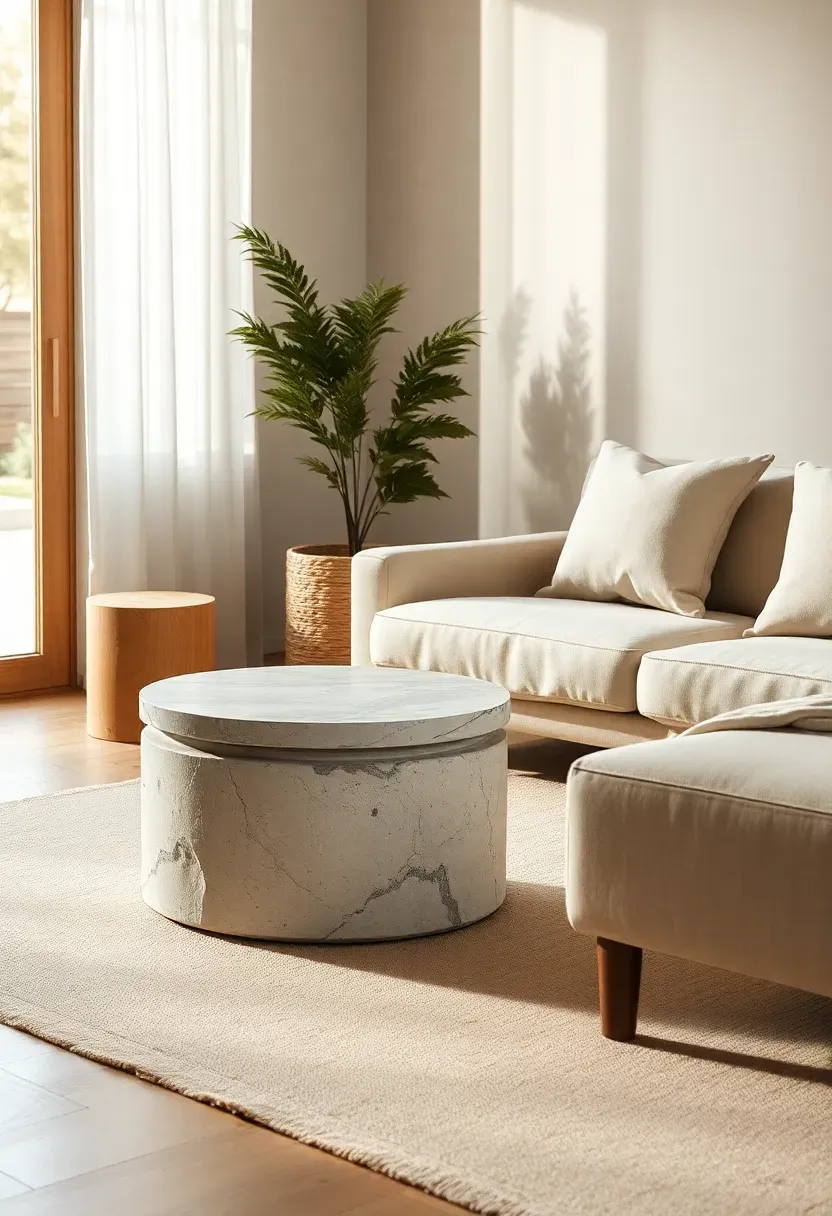 Mixed-Material Coffee Table Pairing