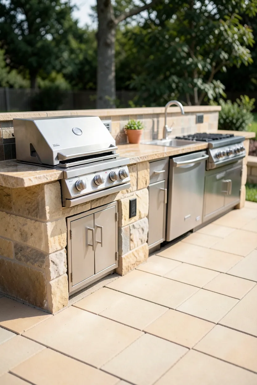 Paver Patio with Outdoor Kitchen