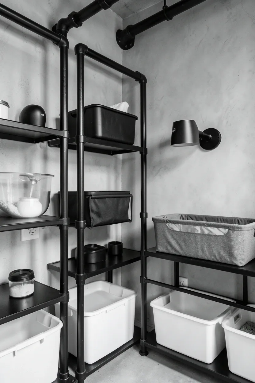 Dreamy nursery corner in a master bedroom with sheer overhead canopy and fairy lights creating soft ambient glow above the bassinet