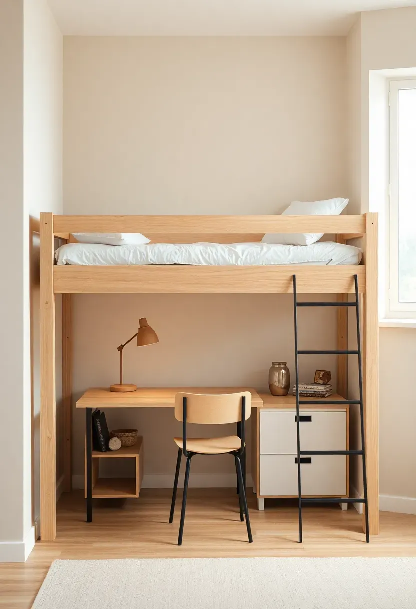 Loft bed with open study zone