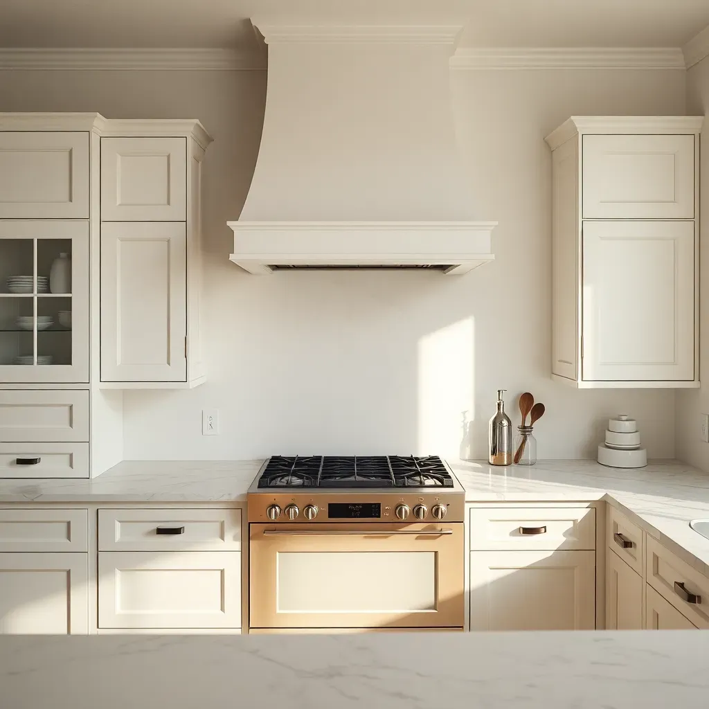 Classic perimeter cabinets and statement hood