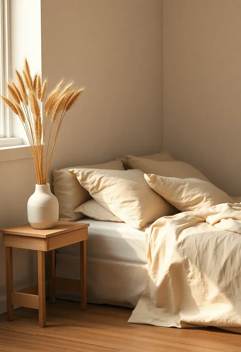 Dried wheat stems in ceramic vase